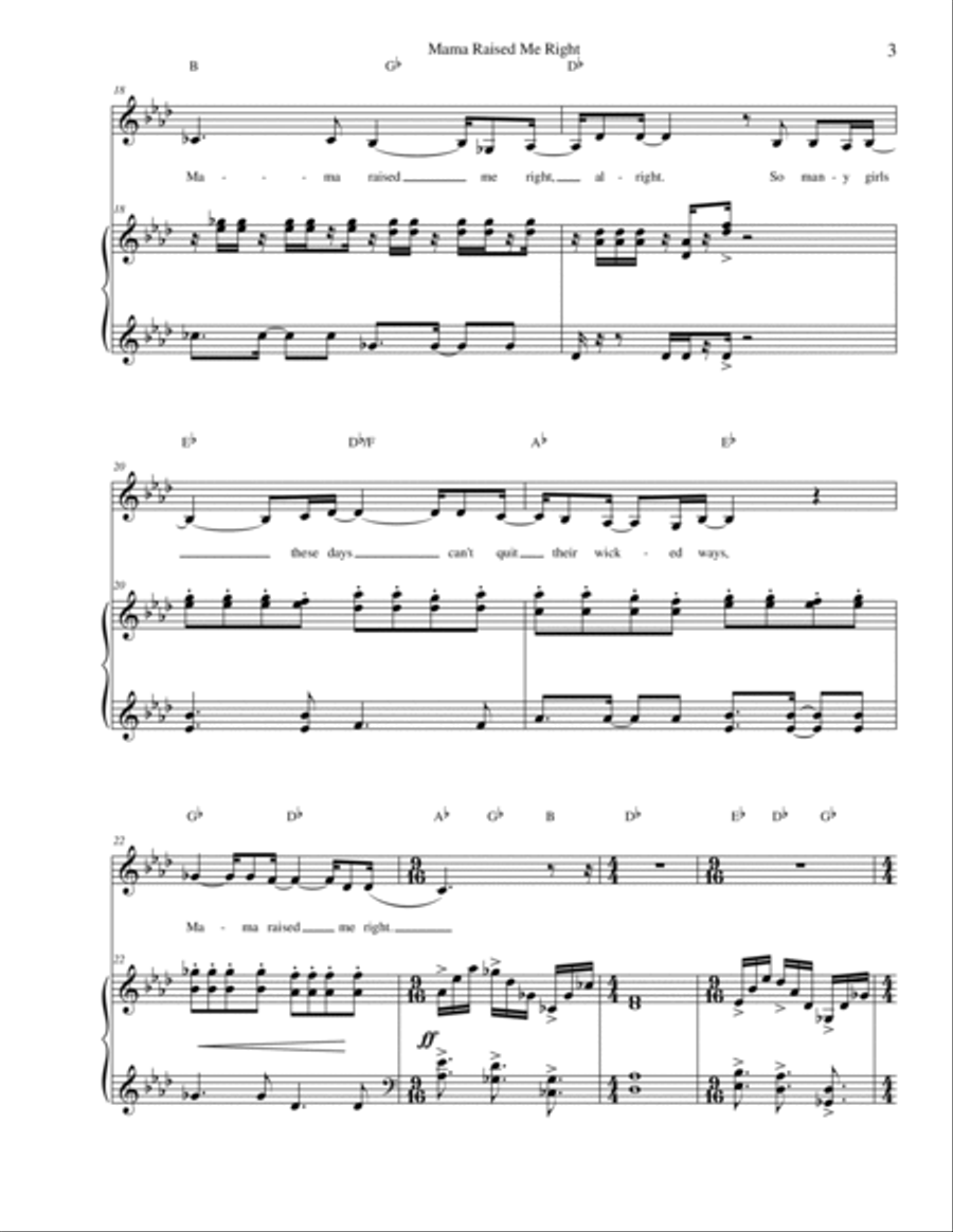 Mama Raised Me Right Mama Raised Me Right Alto Voice scores gallery preview page 3