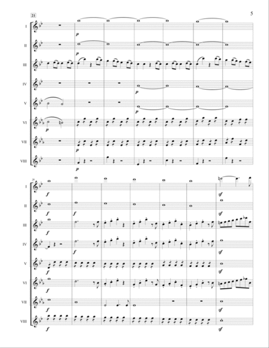 Symphony No. 40 in g minor, K. 550 Woodwind Ensemble scores gallery preview page 5