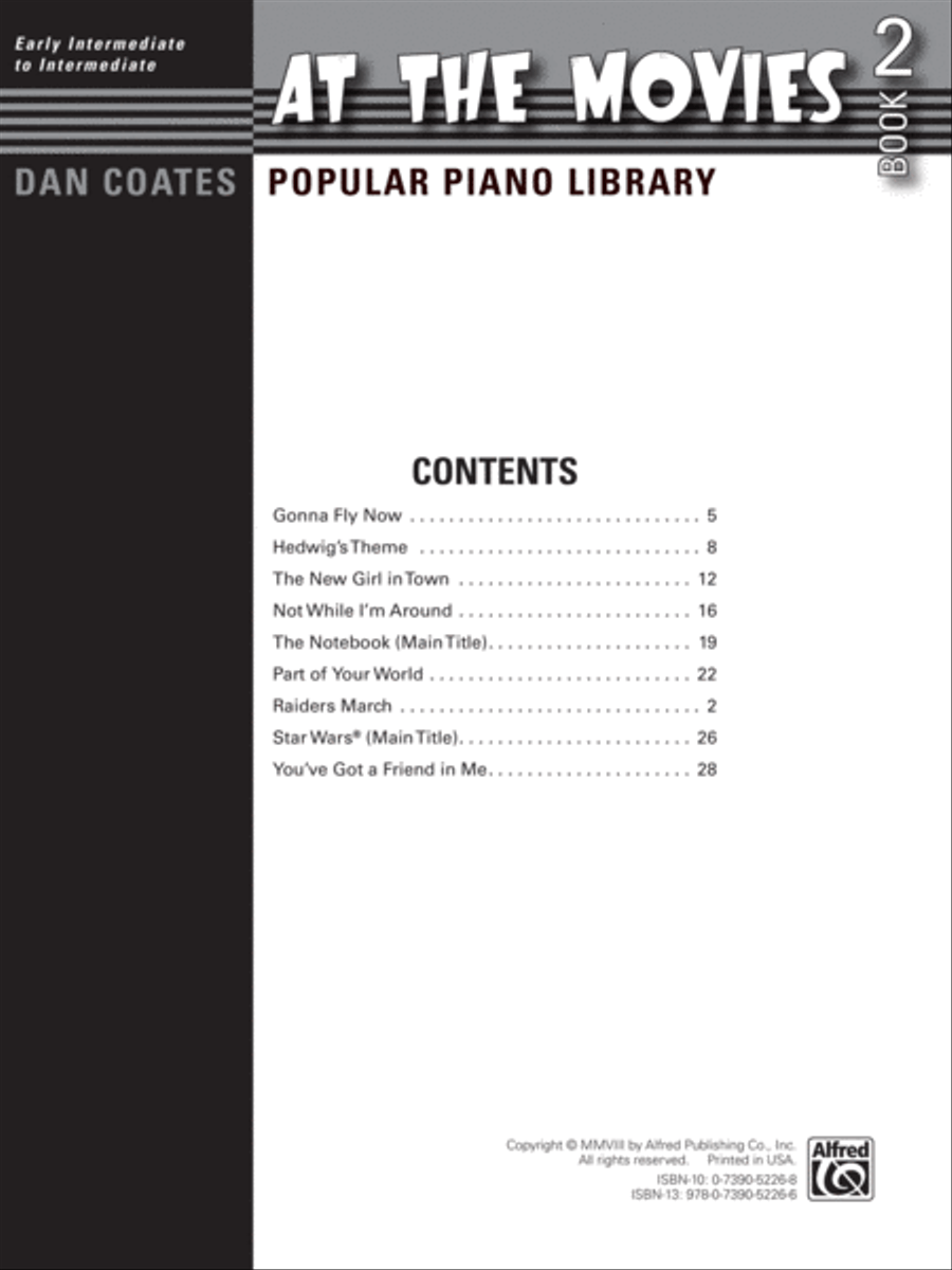 Dan Coates Popular Piano Library -- At the Movies, Book 2 Piano Solo scores gallery preview page 2