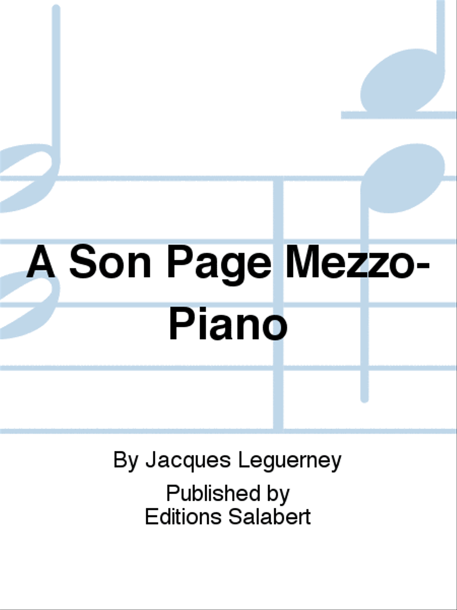 A Son Page Mezzo-Piano Voice Solo scores gallery preview page 1
