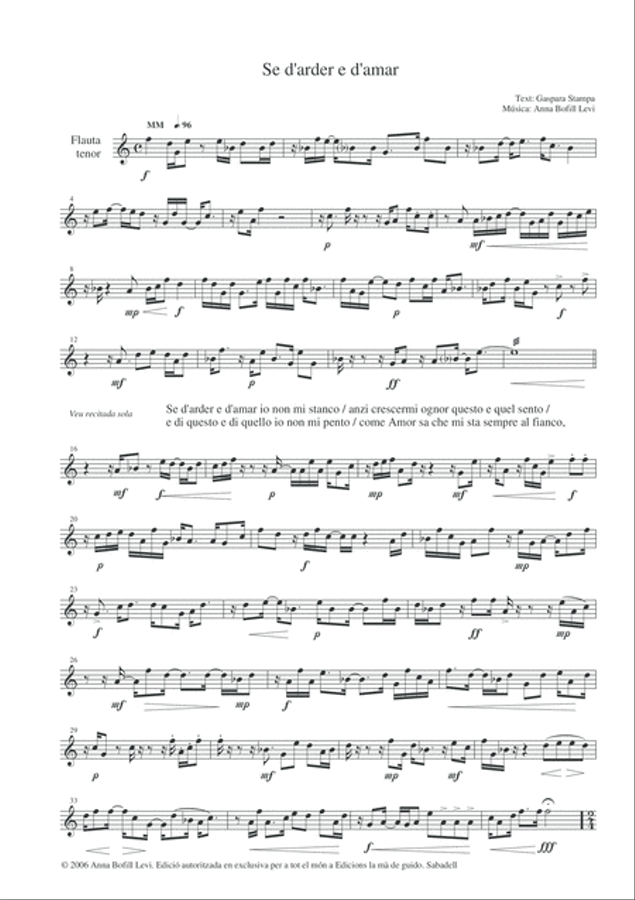 Se d'arder e d'amar Se d'arder e d'amar Small Ensemble scores gallery preview page 6