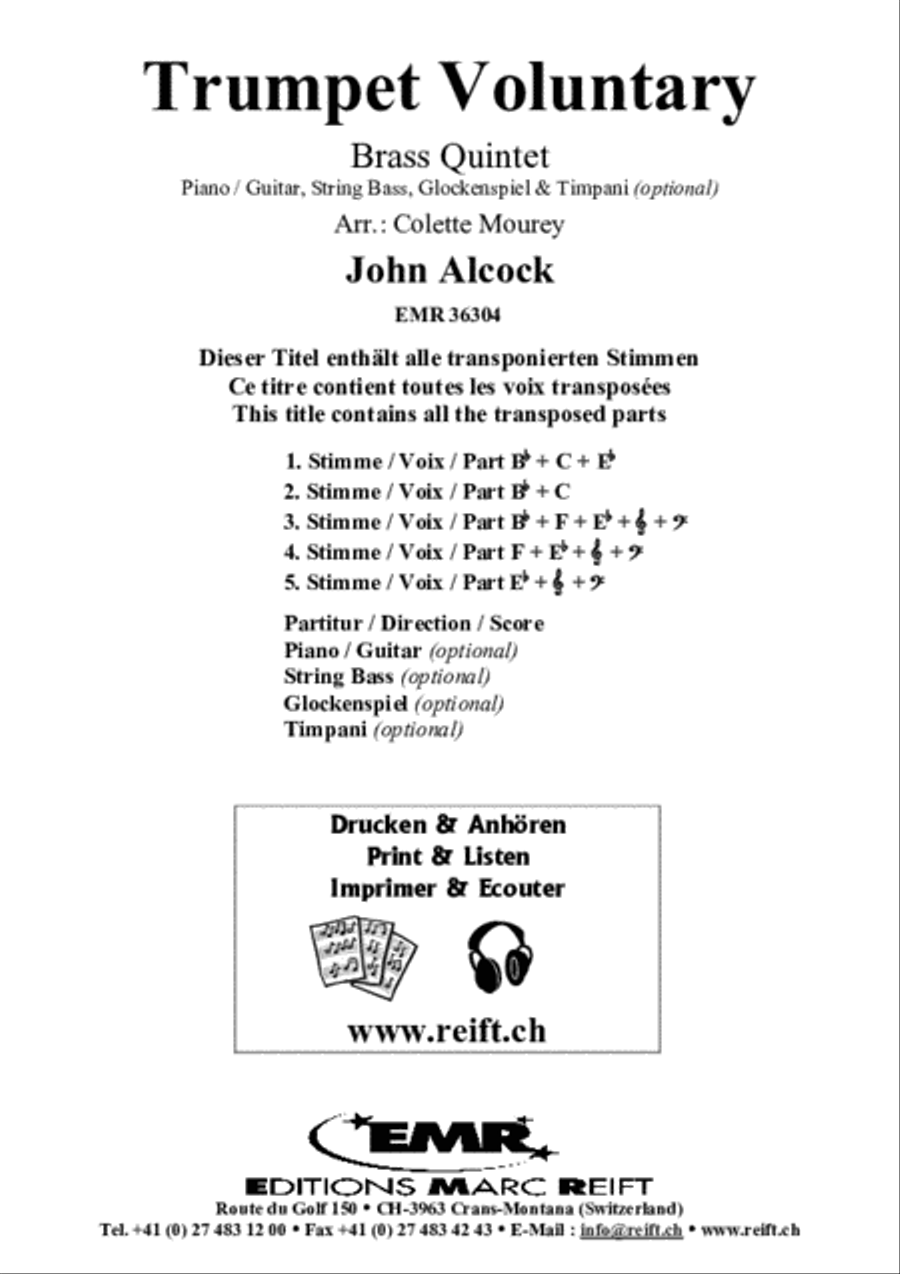 Trumpet Voluntary Brass Band scores gallery preview page 2