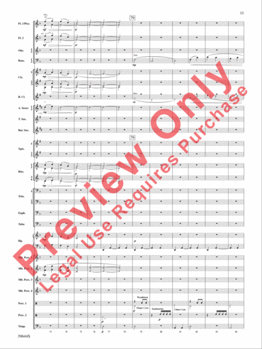 Laideronnette: Impératrice des Pagodes (from Ma mère l'oye) Concert Band scores gallery preview page 12