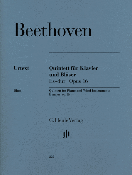 Ludwig van Beethoven: Piano quintet E flat major op. 16 (version for Wind Instruments) for Oboe, Clarinet, Horn, Bassoon and Piano