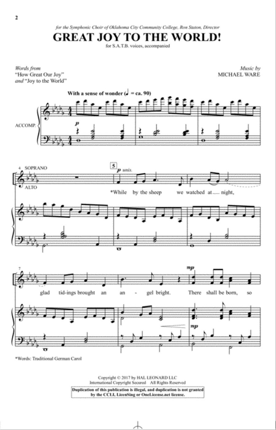 Great Joy To The World Great Joy To The World 4-Part scores gallery preview page 1