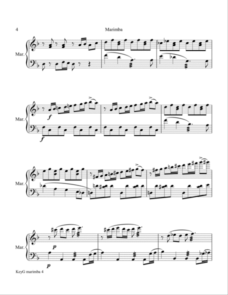 Key G- duet for marimba Key G- duet for marimba Marimba scores gallery preview page 4