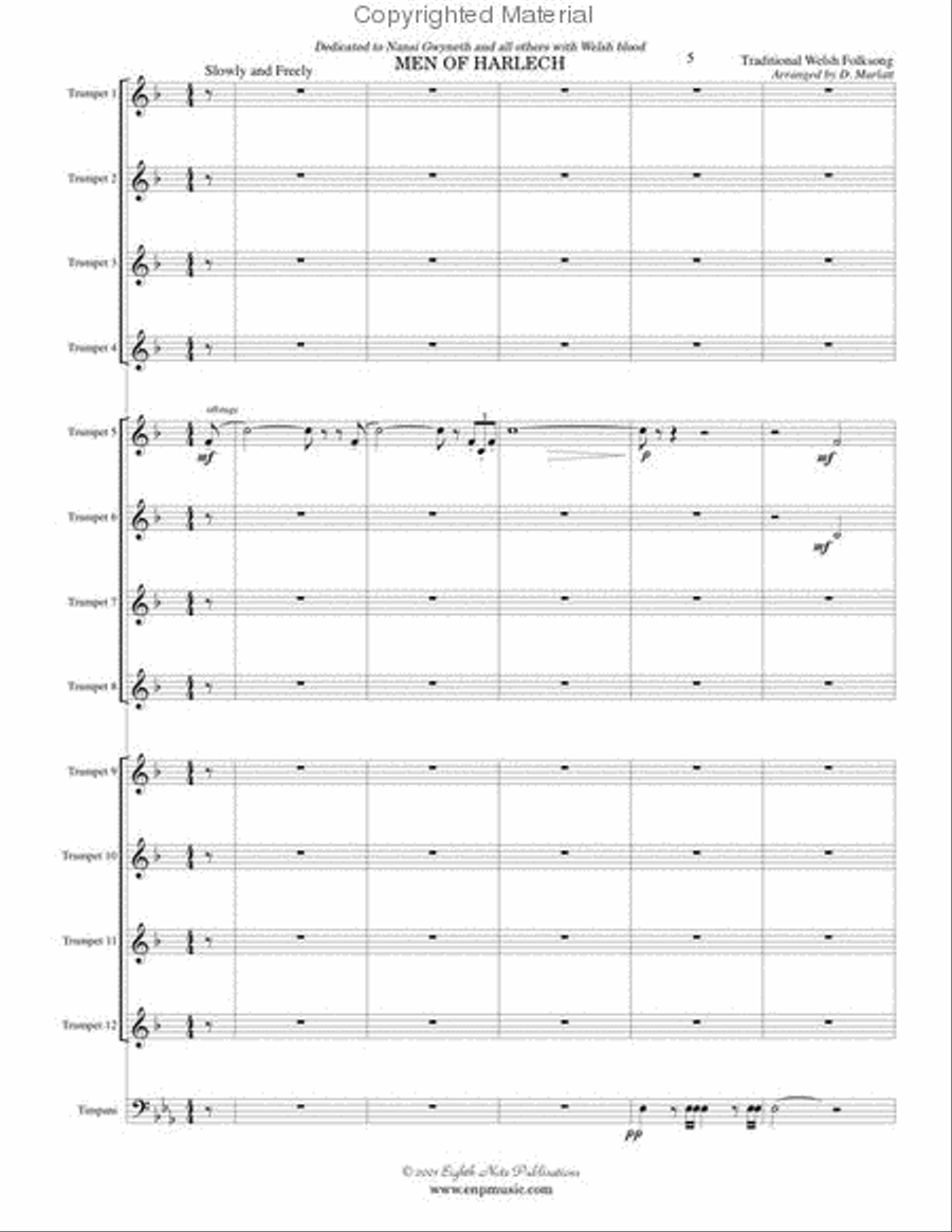 Men of Harlech Small Ensemble scores gallery preview page 2