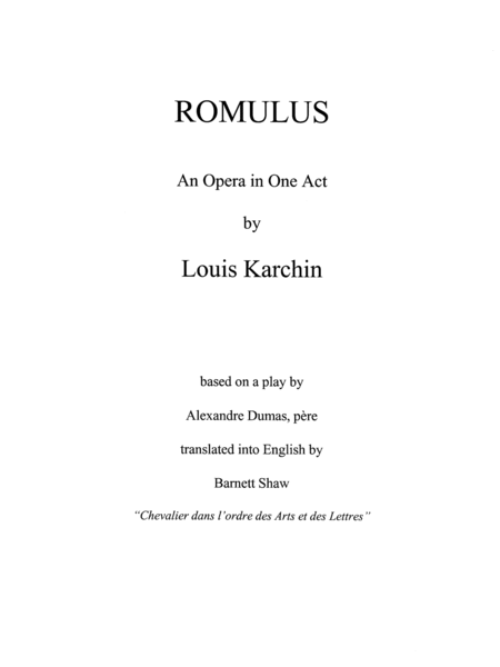 [Karchin] Romulus (Piano Reduction)