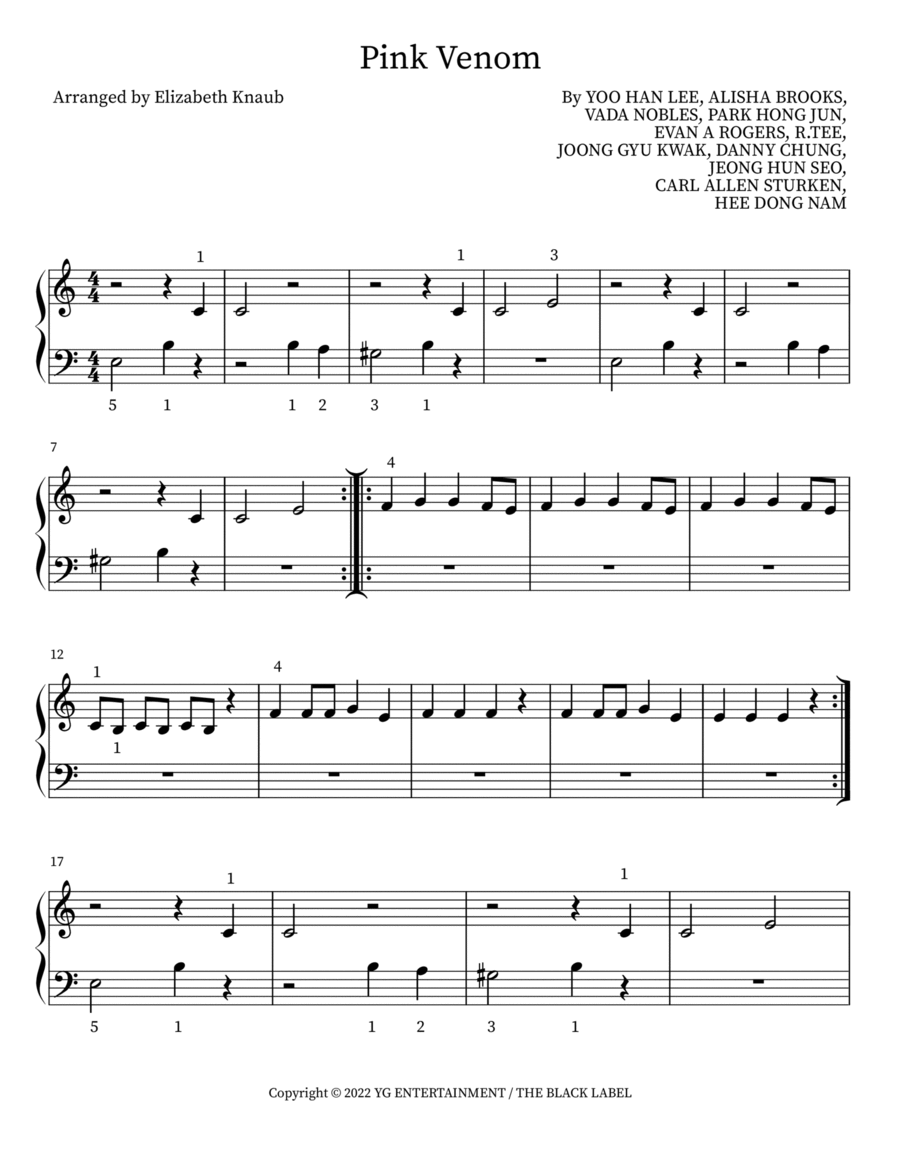 Pink Venom Voice scores gallery preview page 1