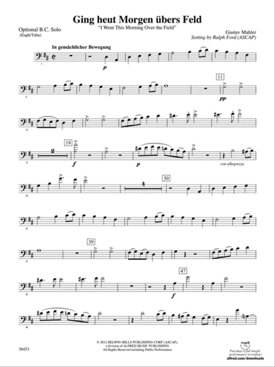 Ging heut Morgen übers Feld: OSBC Full Orchestra scores gallery preview page 1