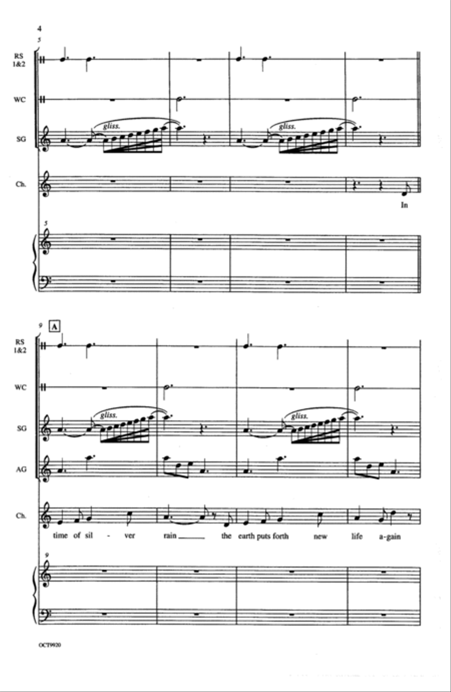 In Time of Silver Rain 4-Part scores gallery preview page 3