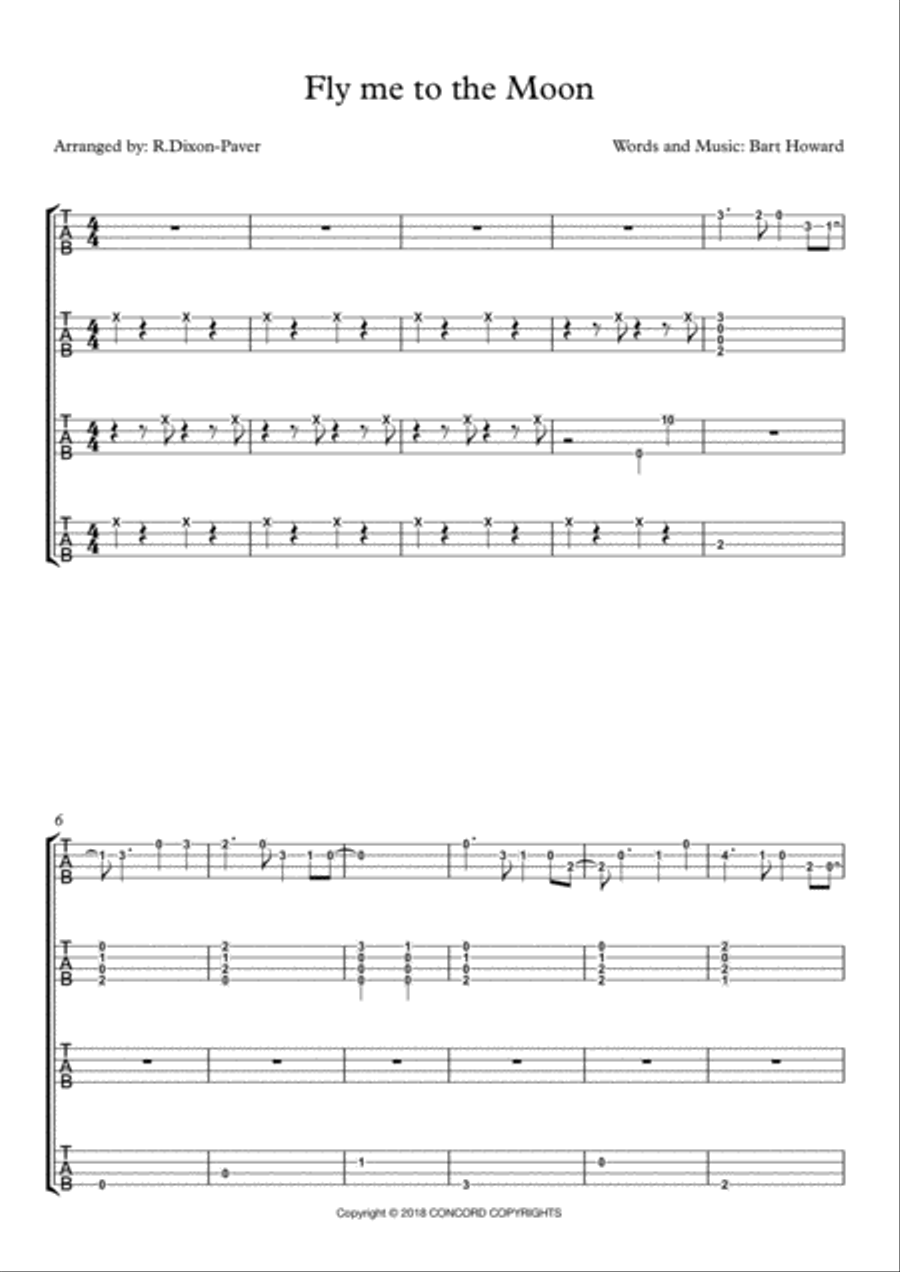 Fly Me To The Moon Ukulele scores gallery preview page 1