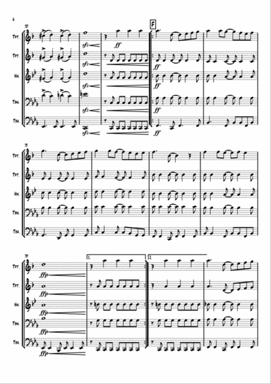 Can't Take My Eyes Off Of You Brass Ensemble scores gallery preview page 6