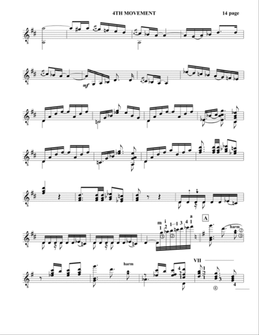 PEACE CONCERTO for Guitar & Orchestra Classical Guitar scores gallery preview page 2
