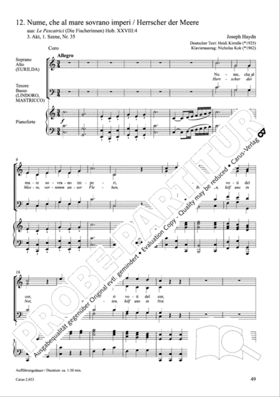 Choral collection Great Opera Choruses - Mozart * Haydn (choir & piano) Choir scores gallery preview page 60