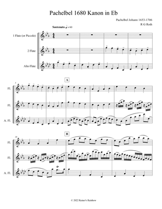 Book cover for Pachelbel Canon in Eb Flute Trio