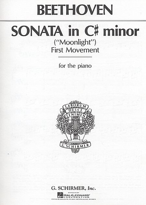 Book cover for Sonata in C# Minor, Op. 27, No. 2 (Moonlight) - 1st Movement Only