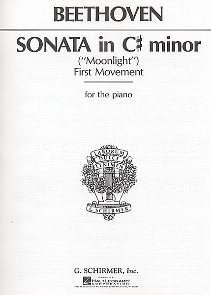 Sonata in C# Minor, Op. 27, No. 2 (Moonlight) - 1st Movement Only