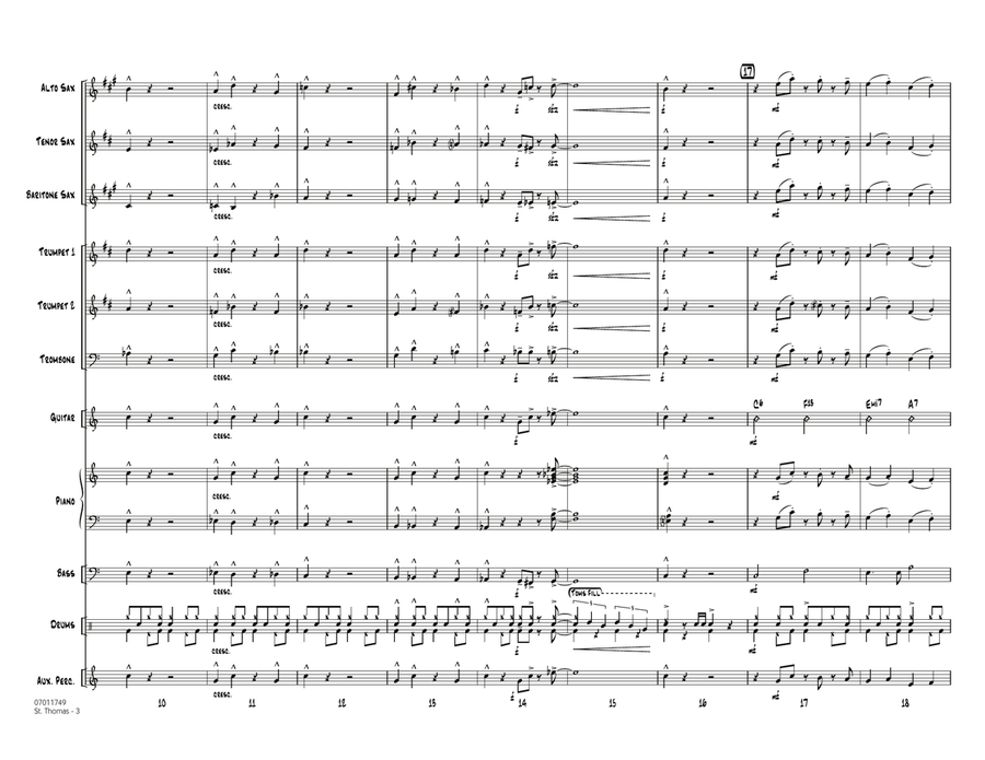 St. Thomas - Full Score Jazz Ensemble scores gallery preview page 3