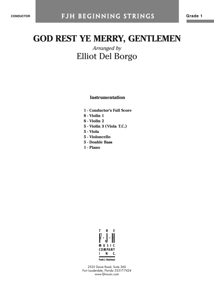 God Rest Ye Merry, Gentlemen: Score String Orchestra scores gallery preview page 1