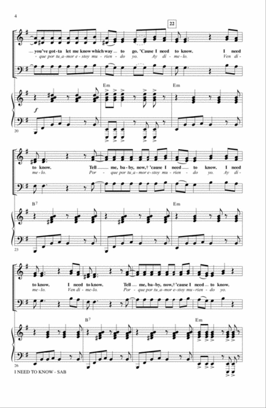 I Need To Know (Dimelo) (arr. Alan Billingsley) 3-Part scores gallery preview page 3