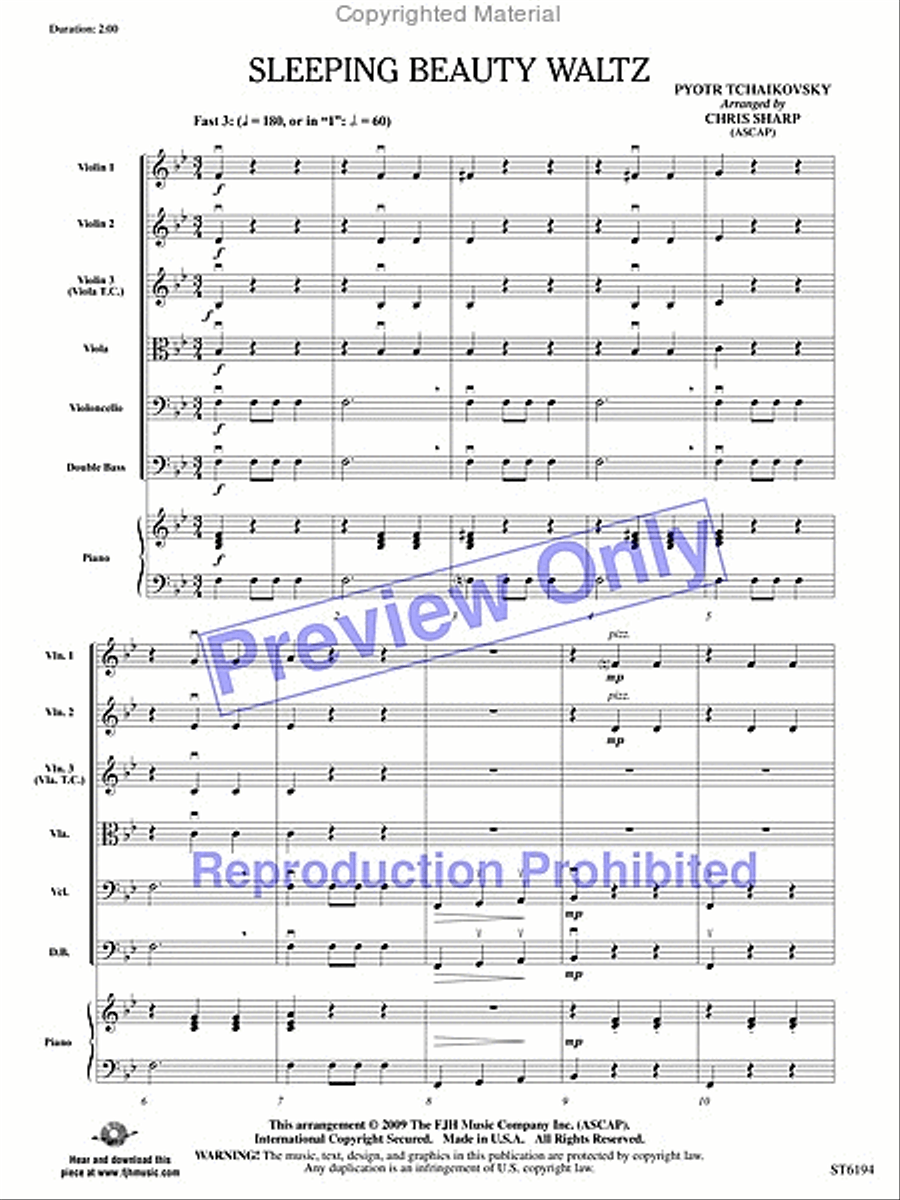 Sleeping Beauty Waltz String Orchestra scores gallery preview page 2