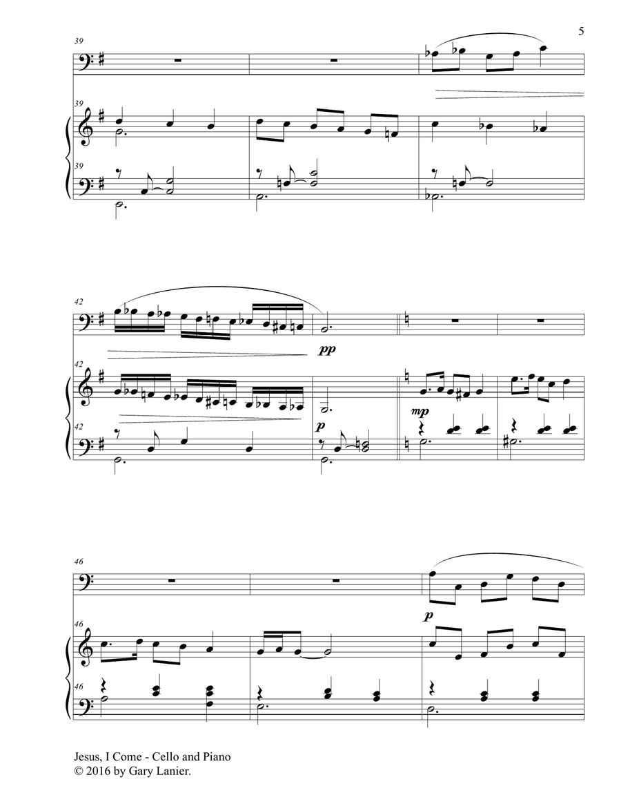 JESUS, I COME (Duet – Cello & Piano with Parts) Piano scores gallery preview page 6