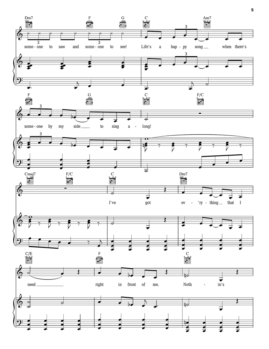 Life's A Happy Song Piano, Vocal, Guitar scores gallery preview page 5