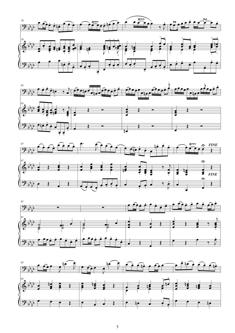 Telemann - Bassoon Sonata in F minor TWV 41f1 for Bassoon and Cembalo (or Piano) Bassoon scores gallery preview page 5