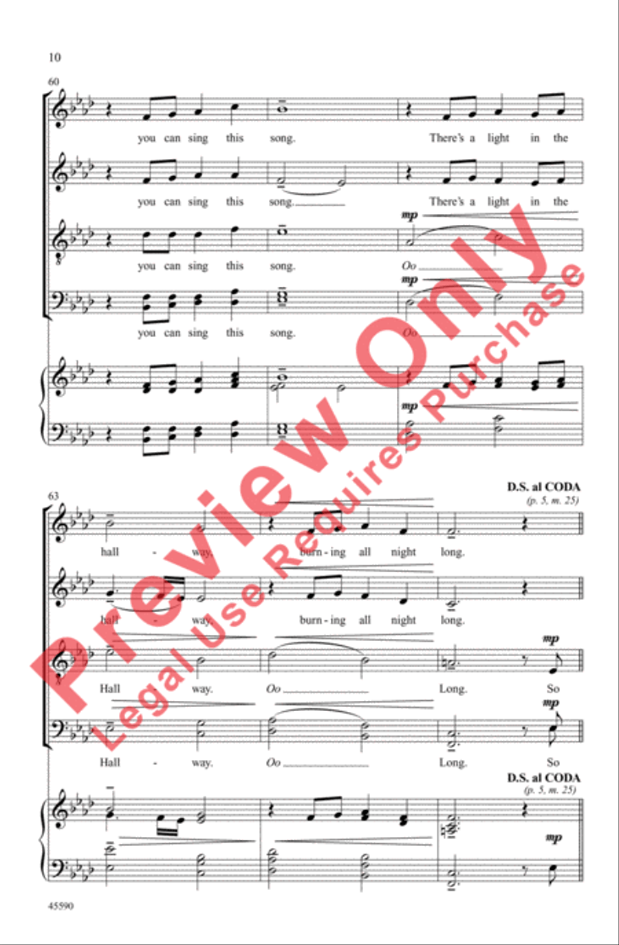 Light in the Hallway 4-Part scores gallery preview page 10