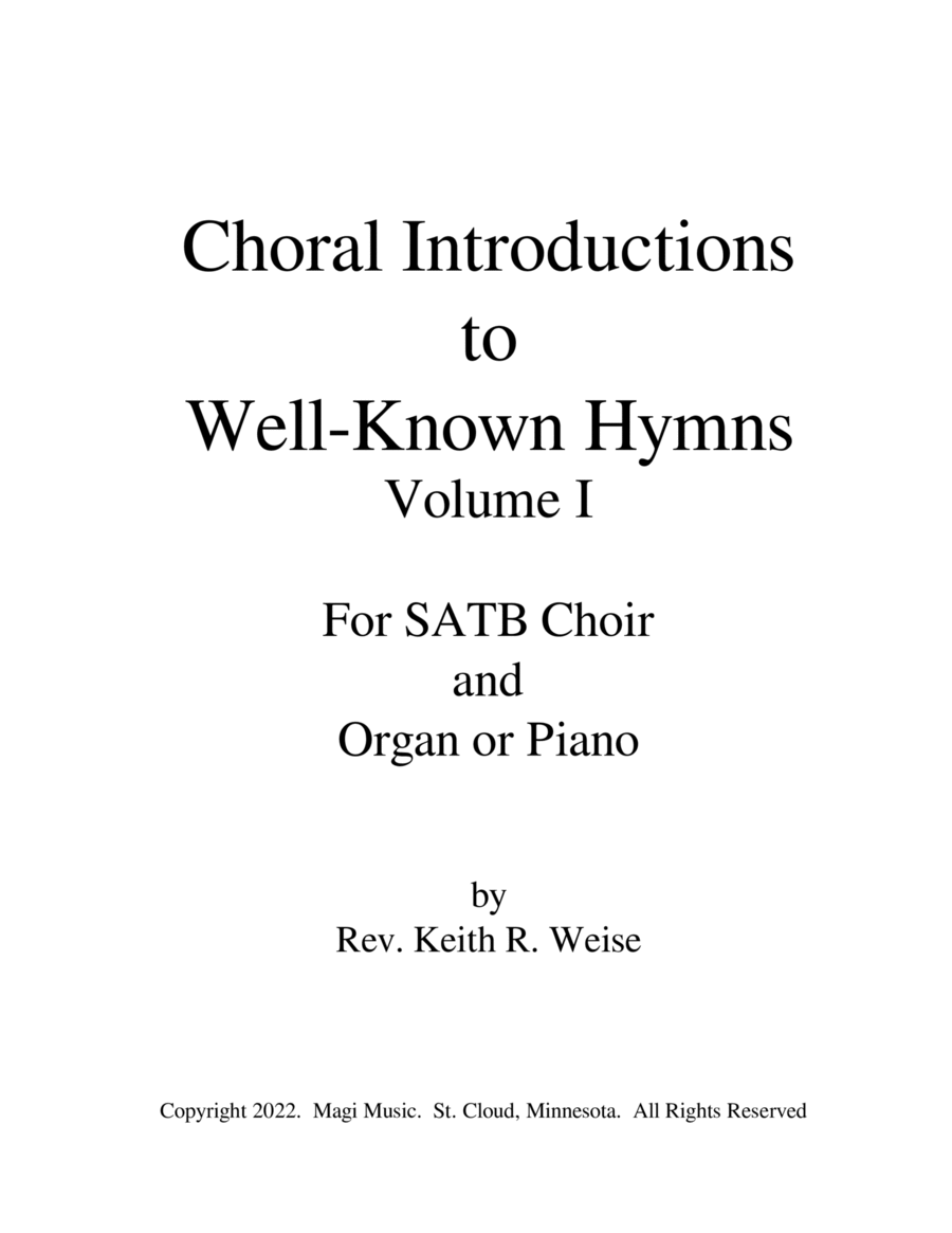 Choral Introductions to Well-Known Hymns Volume I image number null