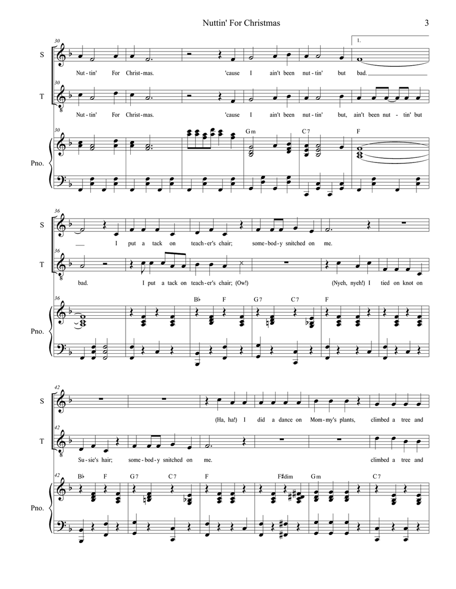 Nuttin' For Christmas Vocal Duet scores gallery preview page 3