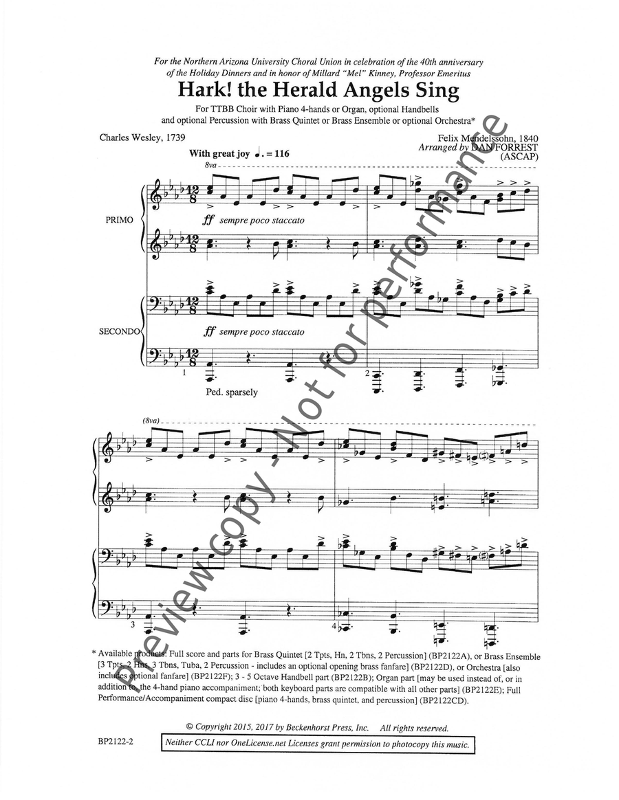 Hark! the Herald Angels Sing - Forrest - TTBB TTBB scores gallery preview page 2