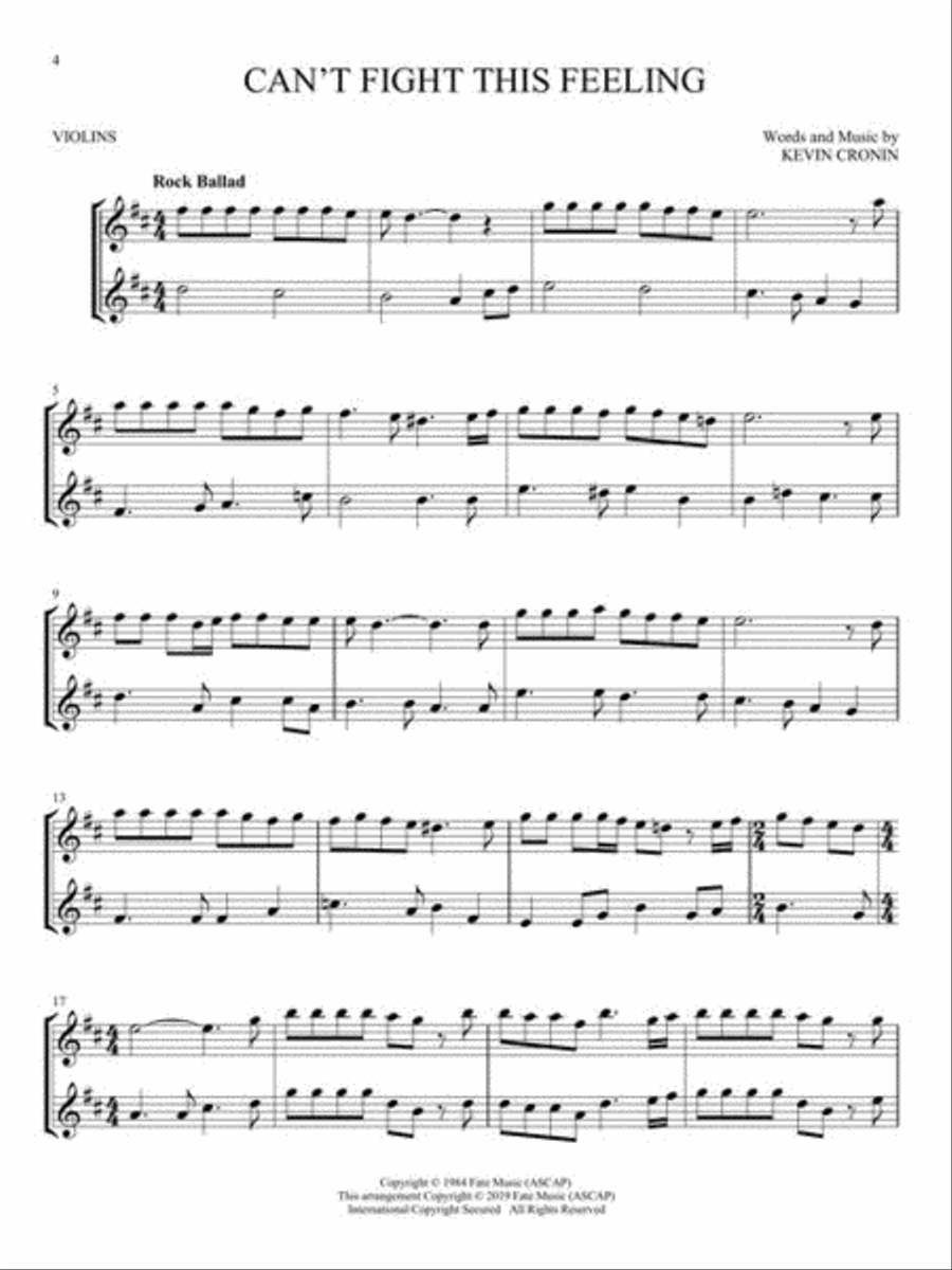 Classic Rock for Two Violins Violin scores gallery preview page 5