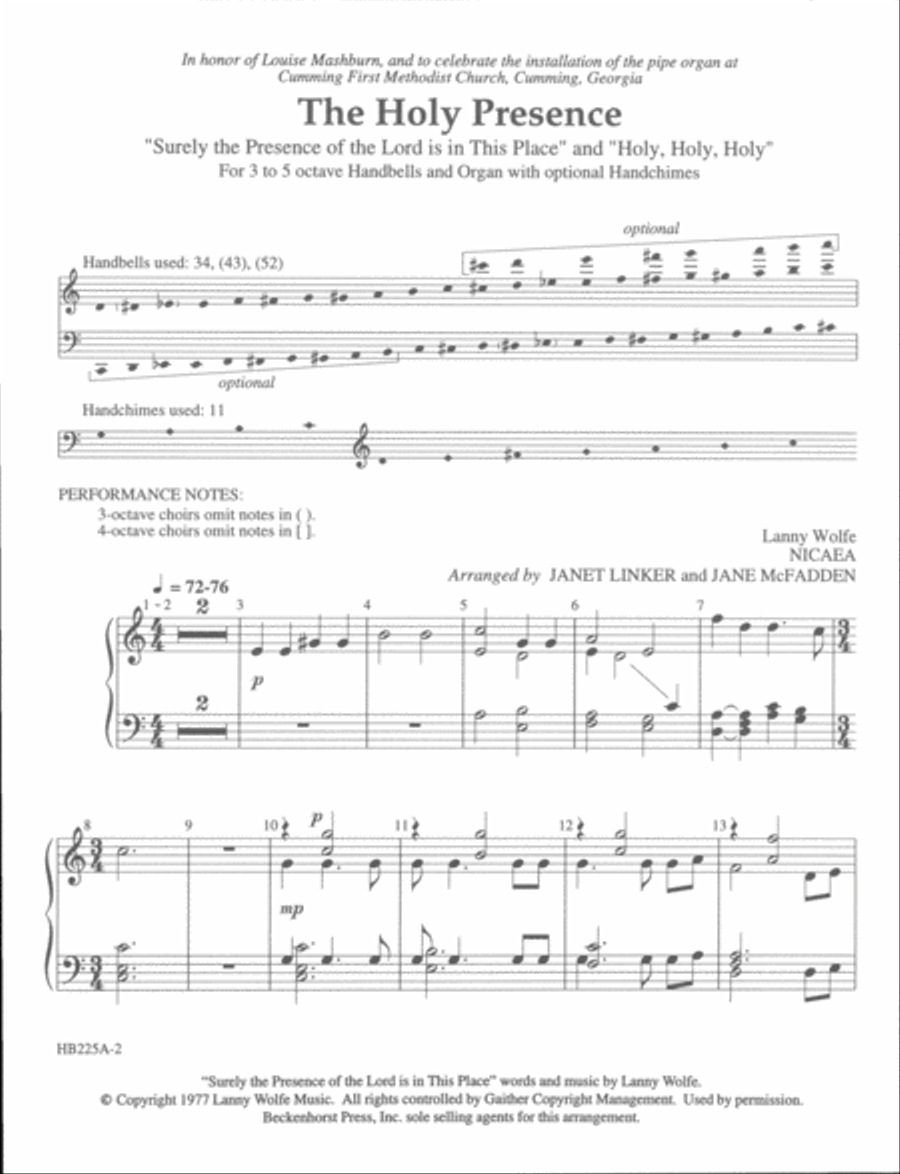 The Holy Presence - handbell part 5-Octaves scores gallery preview page 2