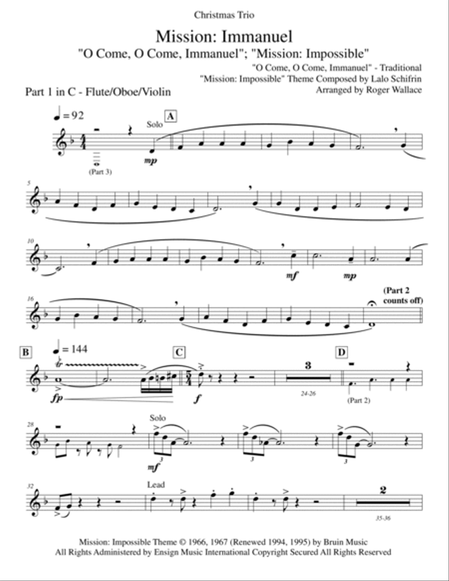 Mission: Impossible Theme Brass Trio scores gallery preview page 6