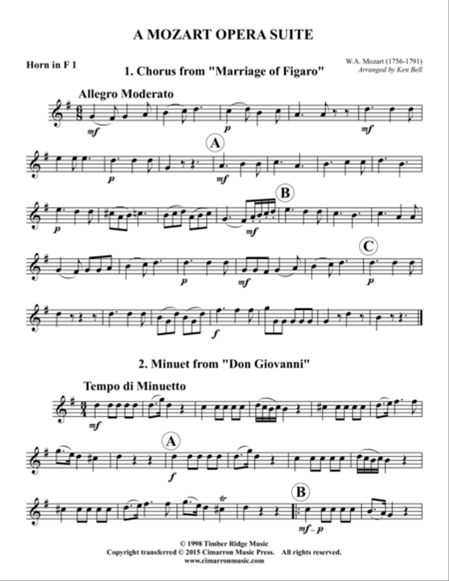A Mozart Opera Suite A Mozart Opera Suite Horn scores gallery preview page 4