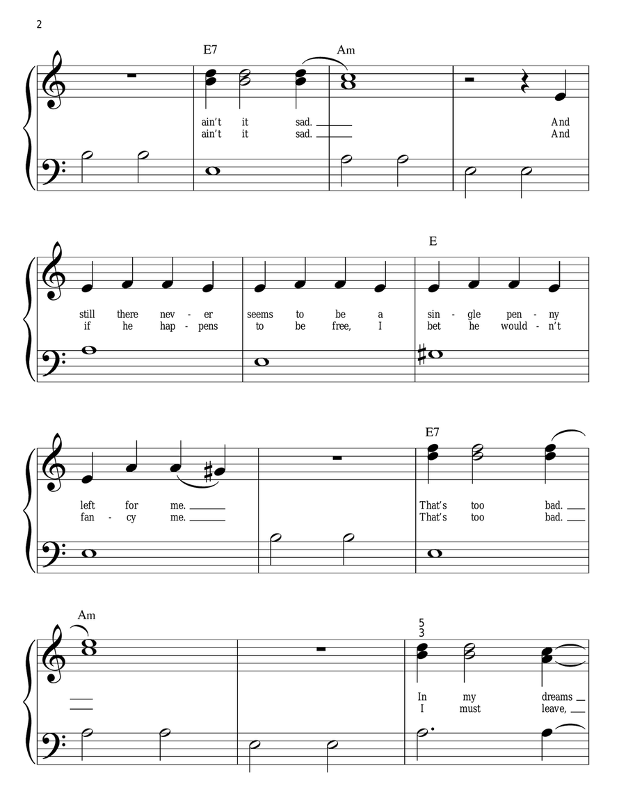 Money, Money, Money Money, Money, Money Easy Piano scores gallery preview page 2