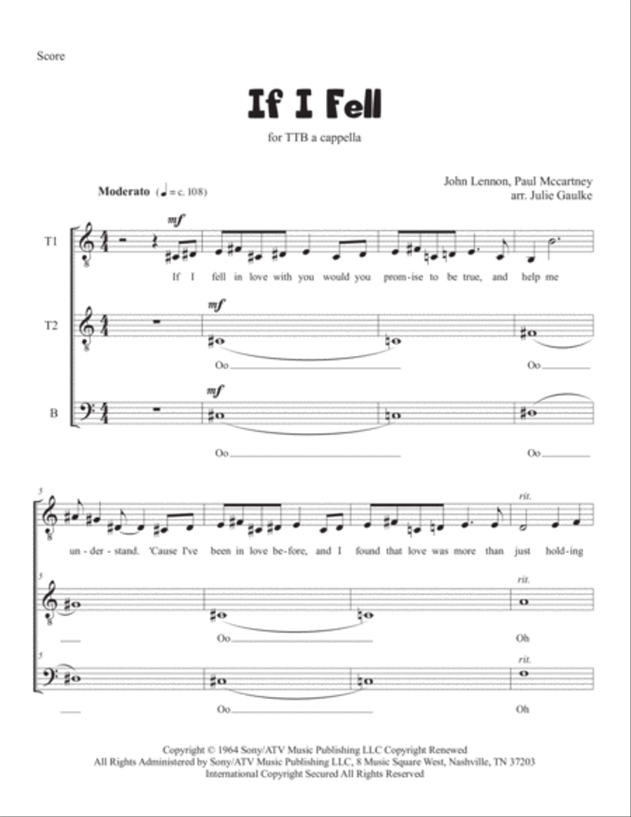 If I Fell TTB scores gallery preview page 1