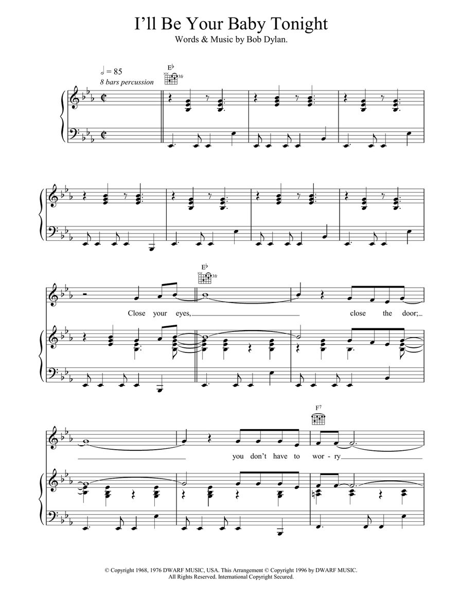 I'll Be Your Baby Tonight Acoustic Guitar scores gallery preview page 1