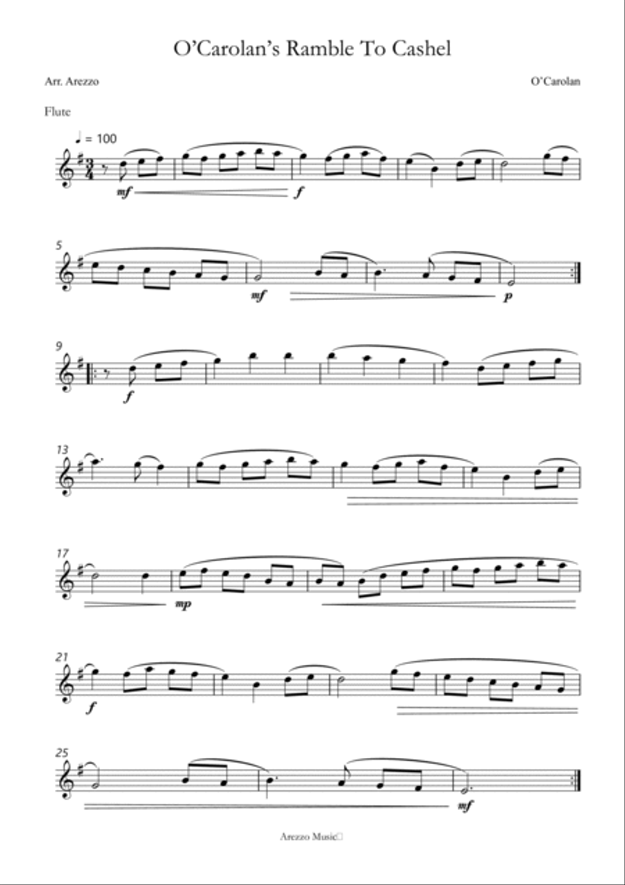 o’carolan’s ramble to cashel flute and bassoon sheet music by arezzo Woodwind Duet scores gallery preview page 2