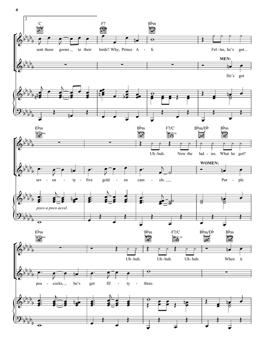 Prince Ali (from Disney's Aladdin) Piano, Vocal, Guitar scores gallery preview page 4