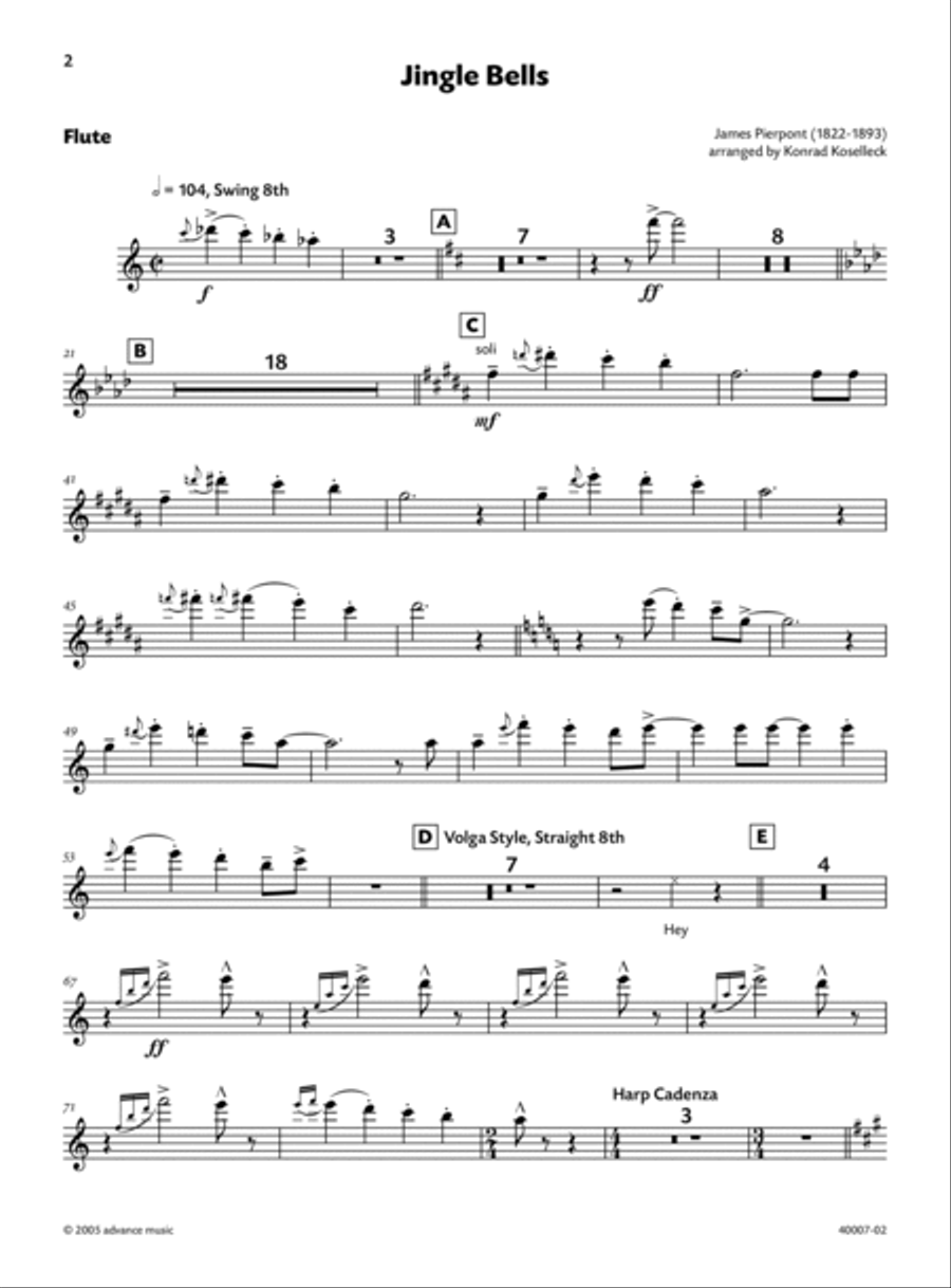 Jingle Bells by James Pierpont Full Orchestra - Sheet Music page 2