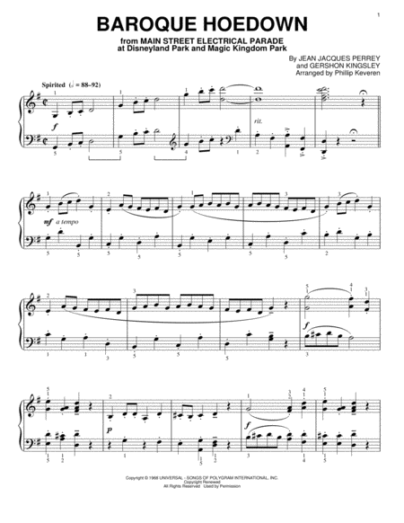 Baroque Hoedown [Classical version] (arr. Phillip Keveren)