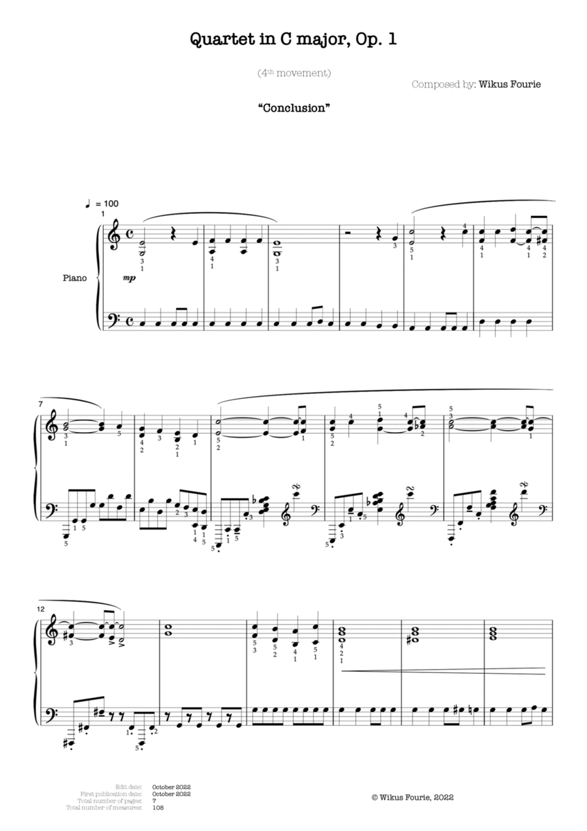 Quartet in C major, Op. 1 (4th movement "Conclusion") image number null