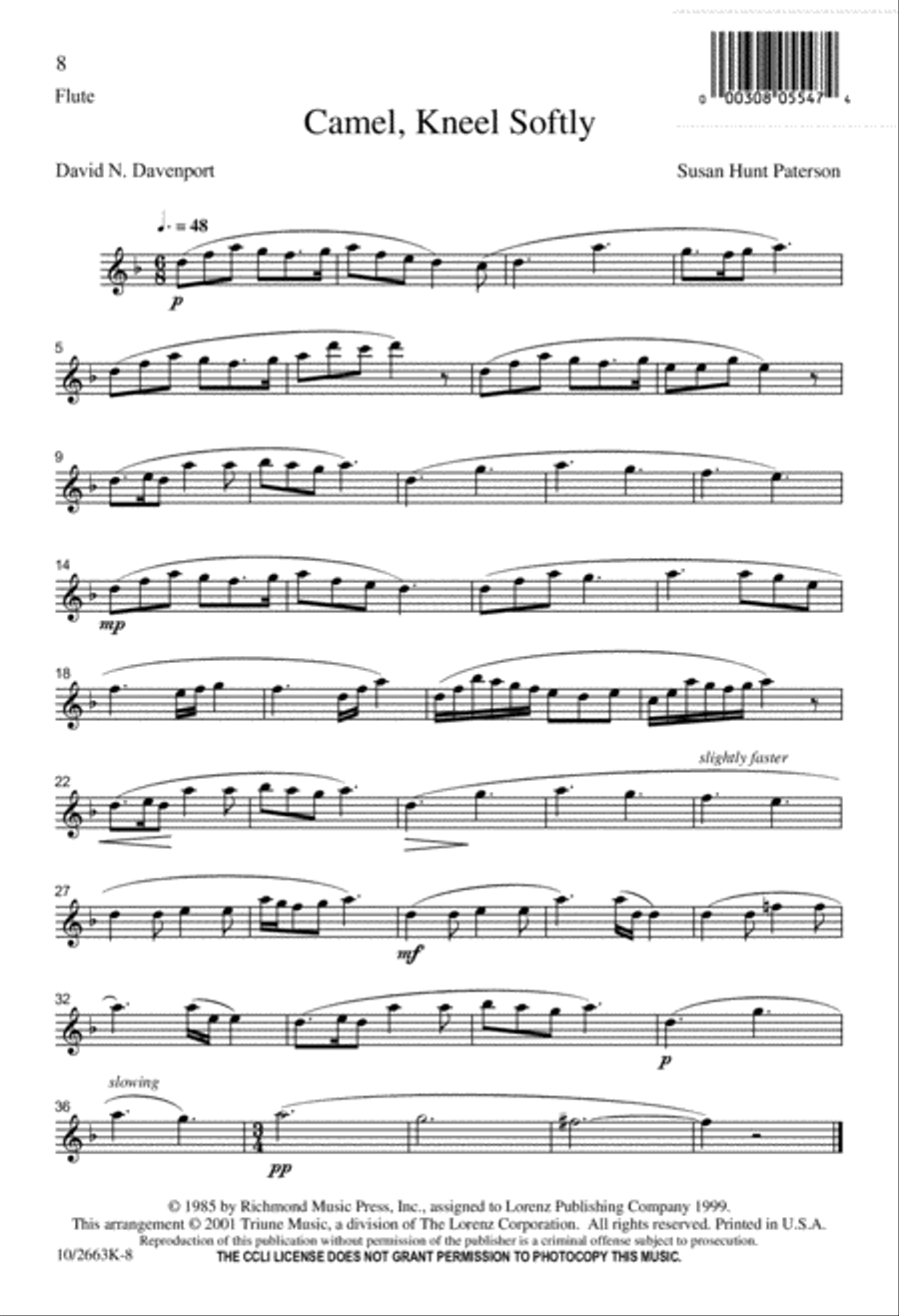Camel, Kneel Softly Camel, Kneel Softly Unison Choir scores gallery preview page 8