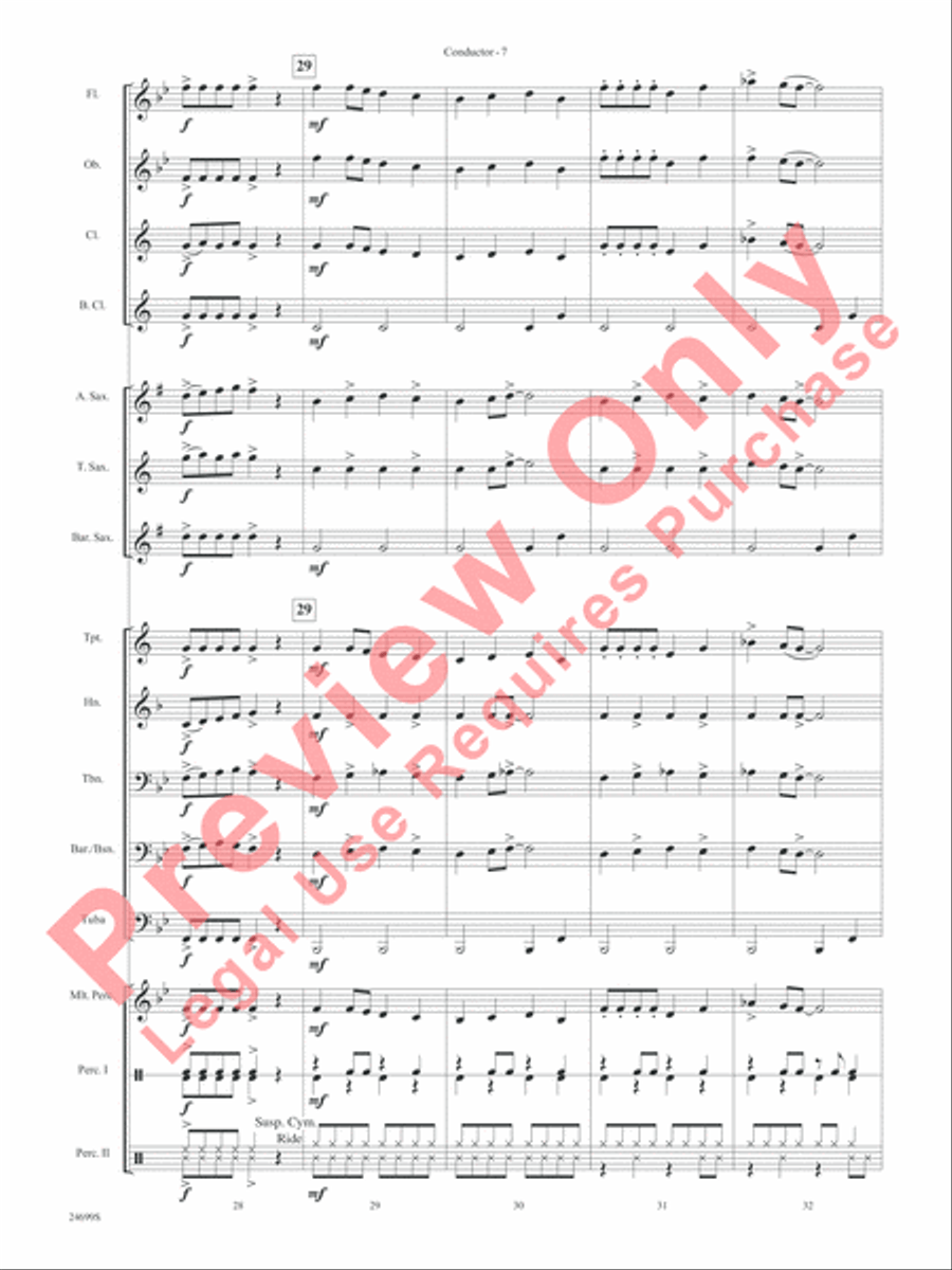 Rock the Halls (Based on Deck the Halls) Concert Band scores gallery preview page 10