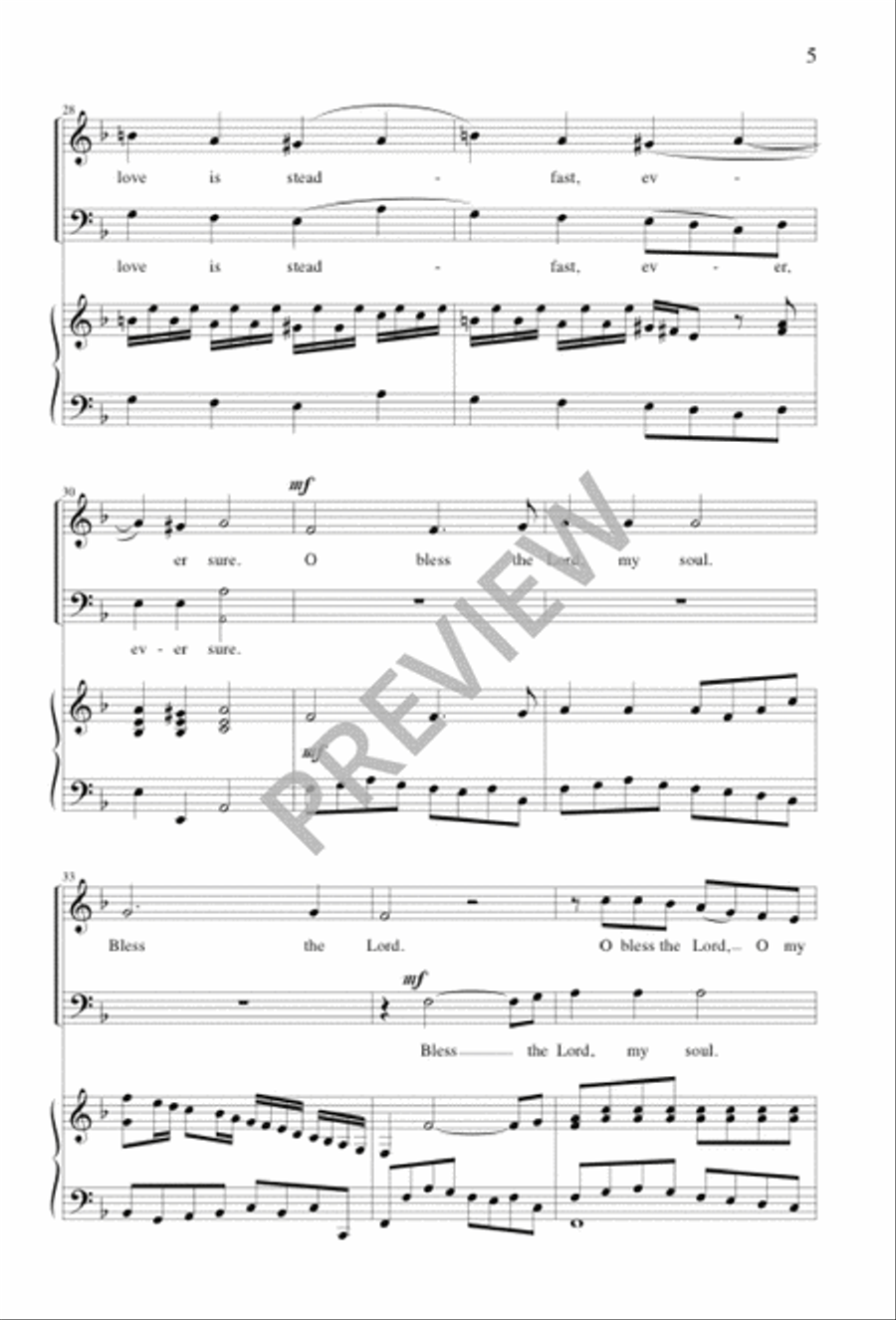 O Bless the Lord, My Soul 2-Part scores gallery preview page 6