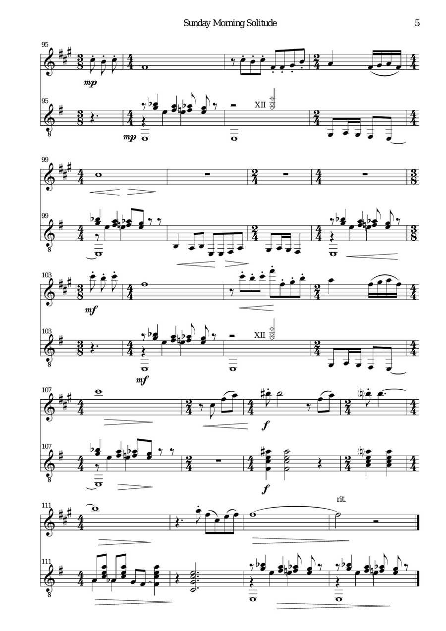 Sunday morning solitude for clarinet and guitar Clarinet scores gallery preview page 5