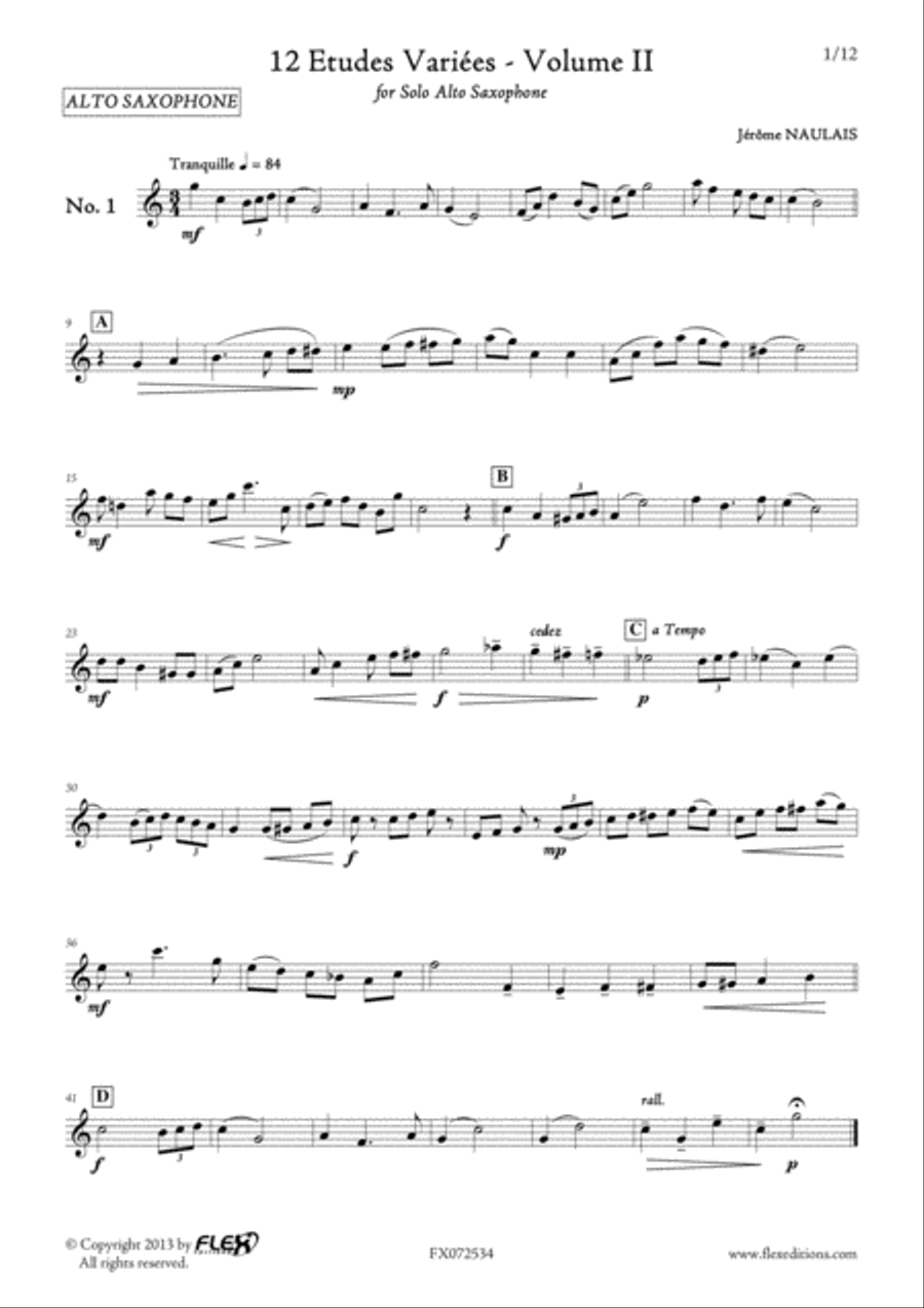 12 Etudes Variees - Volume II Alto Saxophone scores gallery preview page 2